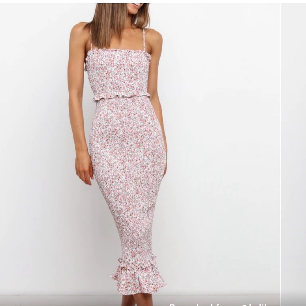 Petal and Pup Scrunched Midi bodycon Dress